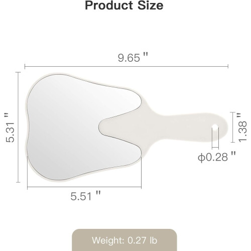 Dental Handle Plastic Mirror With Round Hole Design, Tooth Shaped Mirror For Comfortable Grip, Clear Reflection From Flat Mirror Surface Suitable For 1