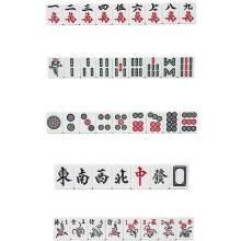 Chinese Mahjong Classic Portable Mahjong Set, Chinese Mahjong Playset with Aluminium Case, 144 Game Pieces Mahjong Games (40) 40 Green