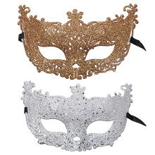 Maskenballmaske für Damen, venezianische Maske mit aufwendigem Design und Strassverzierungen, elegante Halbgesichtsmaske aus Spitze für Karneval