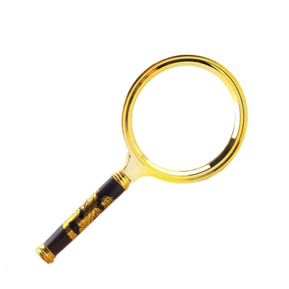 Gold Handheld Magnifier With Vintage Handle, Educational Hobby Magnifiers, 5X Magnifying Glass ( 70Mm)
