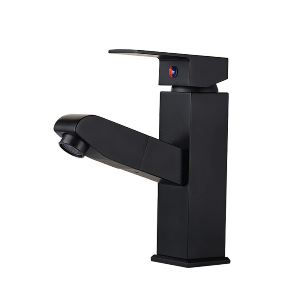 Bathroom Tap Extendable Pulldown Shower Brass Mixer, Hot Cold Water, Singlehandle Lavatory Faucet, Basin Sink Tap 9323874554341