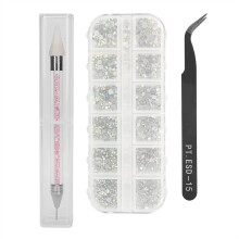 Nail Art Strass gebogene Pinzette Silikon