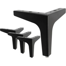 Piedini triangolari per mobili, confezione da 4, gambe in metallo resistente con tappetini antiscivolo, 17,5 cm, design moderno, facili da installare