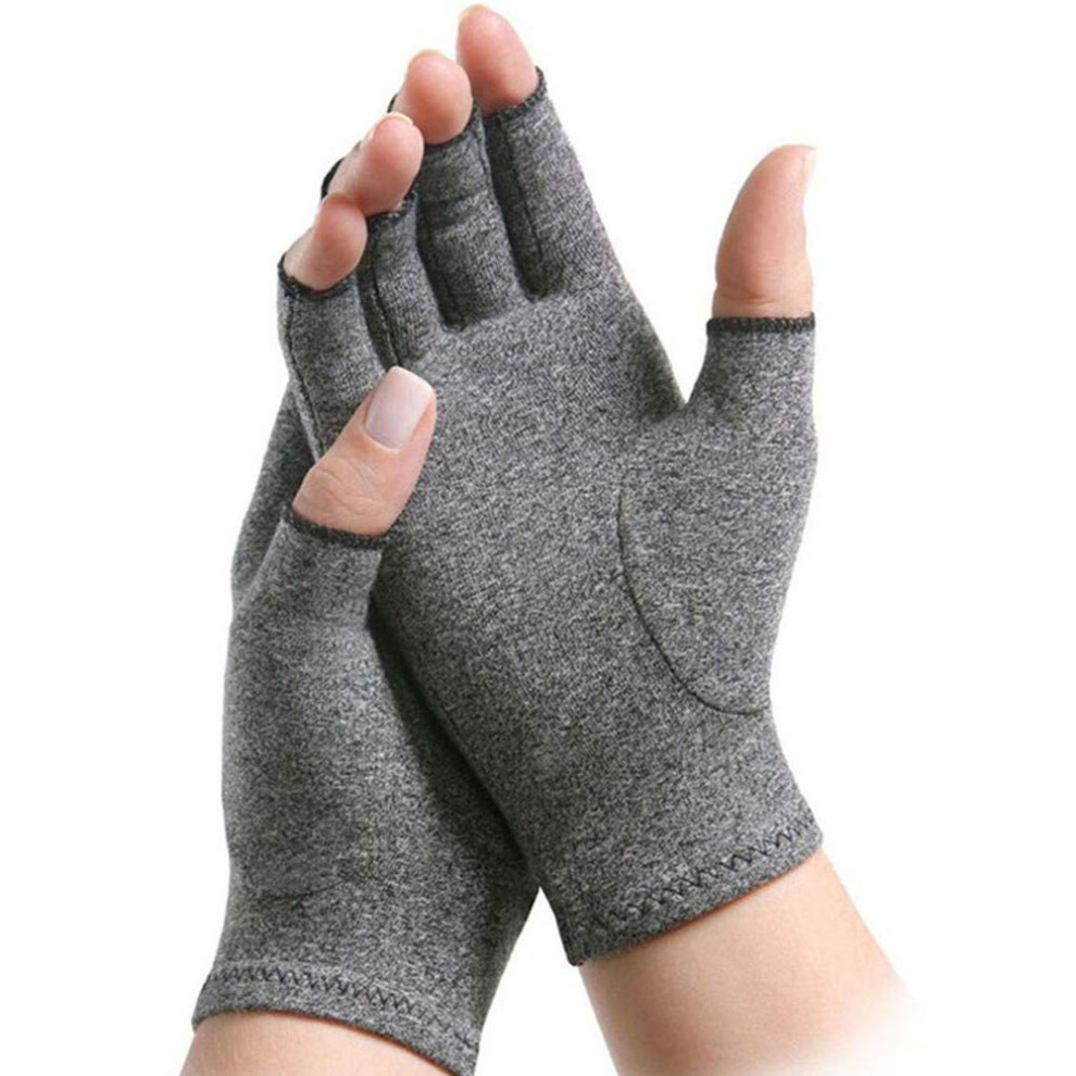 Grey Arthritis Compression Gloves Rheumatoid Hand Therapy Improve Circulation Pain Relief (1 Pair, M)
