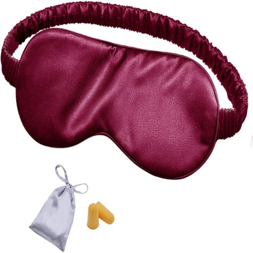 Uninterrupted Sleep, Silk Sleep Mask with Hypoallergenic Soft Silk Elastic Strap, Luxury Traveling Bag for Full Night's Sleep, Nap (Total Blackout, Tr