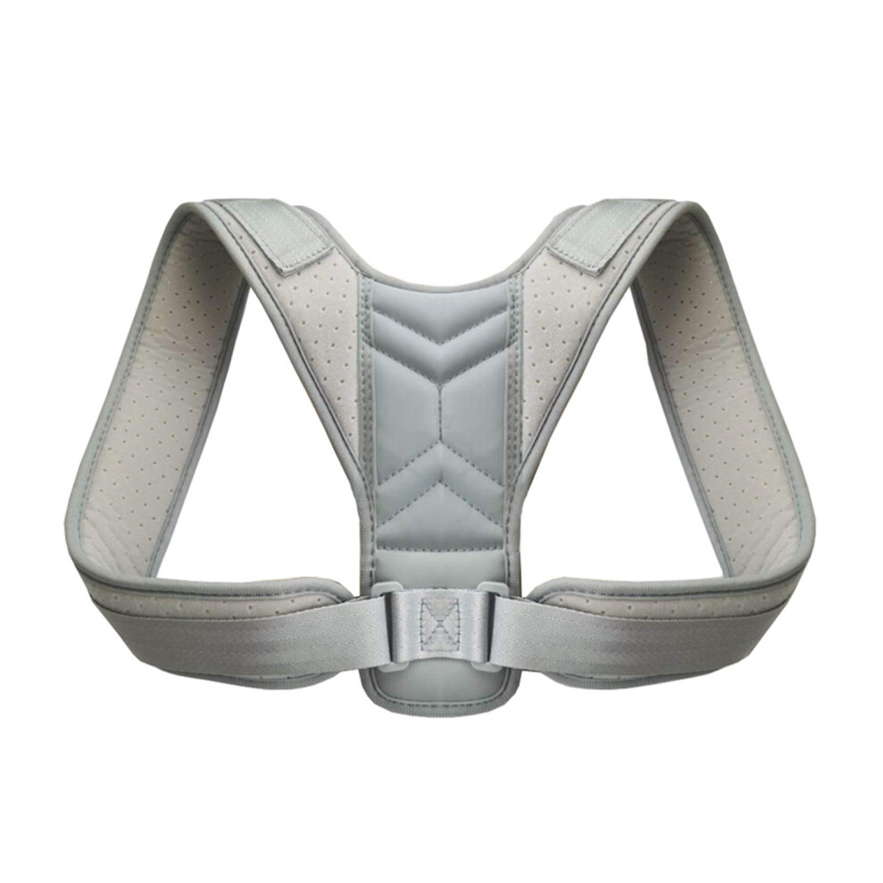 Adjustable Posture Corrector For Men And Women, Upper Back Brace For Clavicle Support, Pain Relief, Gray XLarge