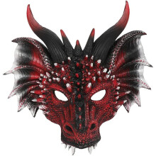 Atmungsaktive Halbgesichtsmaske mit realistischem 3D-Drachenmasken-Design für ein immersives Erlebnis, strapazierfähiges Material für wiederholte
