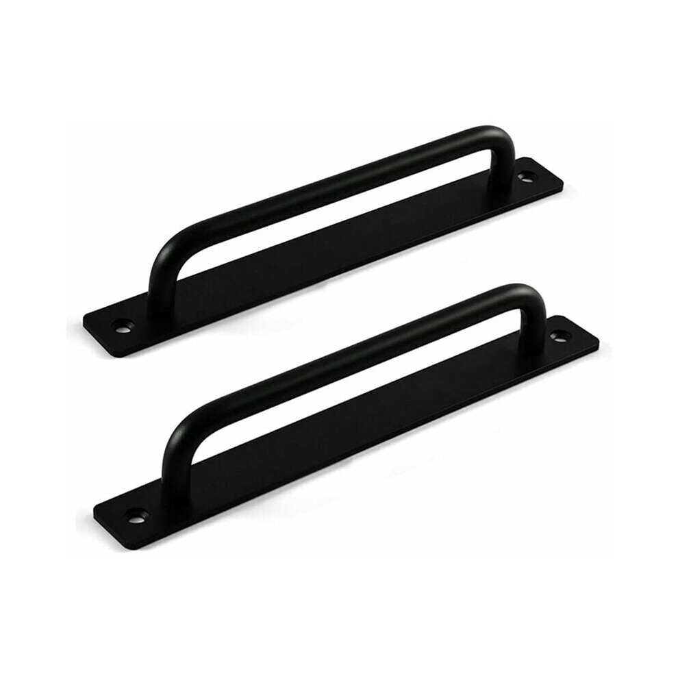 Modern Design Barn Door Handle Set, Aluminium Alloy With Adequate Gripping Space, Pre-Punched Mounting Holes And Smooth Edge For Cabinets Wardrobes Dr 9554910056103