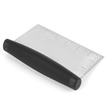 Köksskrapa, blad i rostfritt stål, ergonomiskt design, halkfritt handtag för att skära kakdeg, bakverk