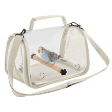 Travel Cage Small Bird Backpack Foldable Travel Cage For Parrots Macaws Cockatiels Finches Canaries White