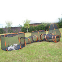 Pet Play Tunnel House 6 in 1 Compound Indoor/Outdoor Pop Up Playpen for Cats, Dogs, Rabbits and Small Animals Folding Enclosure Habitat