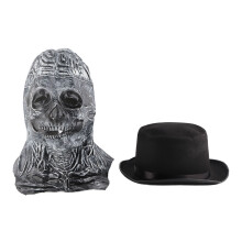 3D-Totenkopfmaske mit abnehmbarem Kiefer und beweglichem Mund, realistische Latex-Skelettmaske für Halloween, gruselige Cosplay-Requisite, weich