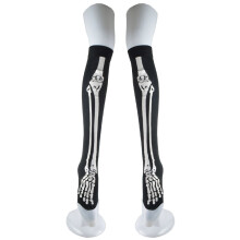 Halloween-Cosplay-Socken für Damen, knielange Socken mit tollen Geschenkideen und idealen Accessoires, Skelett-Socken, Oberschenkelstrümpfe mit