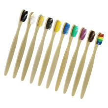 10 Piece Toothbrush Set Made of Natural Bamboo Soft Toothbrush