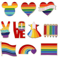 Collezione di spille Pride smaltate per l'espressione di sé, spille con etichetta LGBT, spille smaltate, bottone con bandiera Pride Ally per