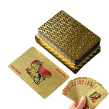 Poker Card Standard, Poker Card Game  Waterproof Gold Foil Poker Board Game, Portable PVC Playing Cards for Festivals, Parties, Gatherings