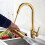 Pull Out Kitchen Mixer Tap Gold Finish, Dual Spray Mode, Pull Down Spray Head, Hot and Cold, Single Handle 5