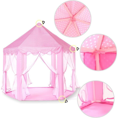 Σκηνή Playhouse Princess Castle, Πιστοποιημένο ASTM για μεγάλο μέγεθος, κατάλληλο για παιδιά, 2