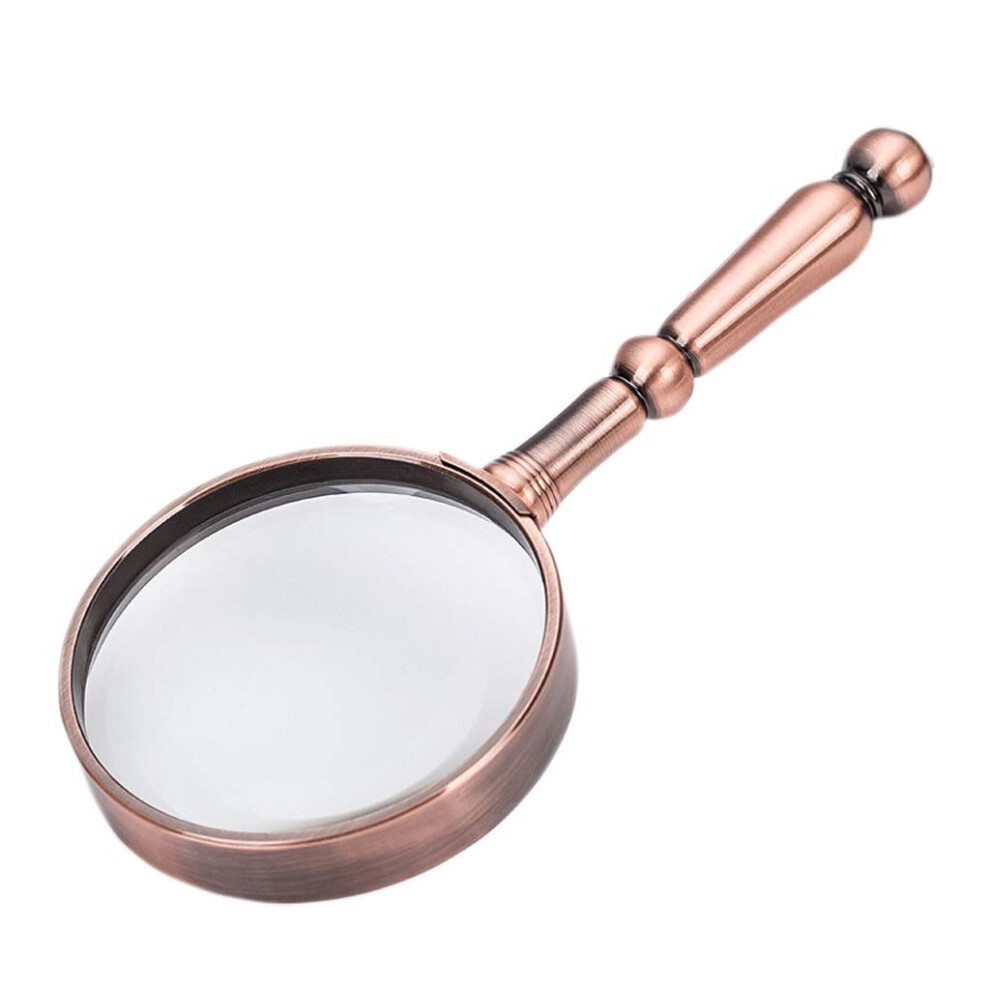Magnifying Glass 20X HD for Reading, Hand Held Metal Magnifier Vintage Style for Closeup Inspection