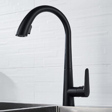 Kitchen Mixer Tap With PullOut Spray, Single Level Brass Faucet, 360Degree Swivel, Hot and Cold, Chrome, 2 Spray Modes