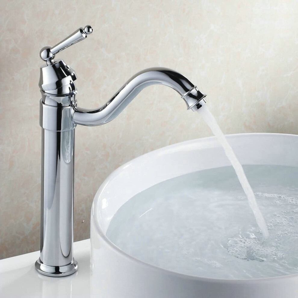 Retro Bathroom Sink Taps Antique Brass Finish 360Degree Swivel Spout Single Lever Mixer Faucet Hot And Cold Water 9323874554921