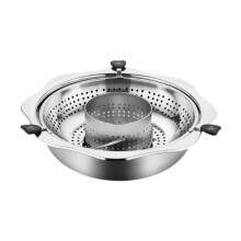 Hot Pot Cooker Lifting Chafing Dish Basin 30 Cm Party Kitchen Family Gathering With Punching