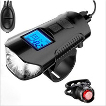 Fietsaccessoires, multifunctionele, hoogwaardige, waterdichte ABS-fietslamp met LED-verlichting, USB-oplaadbare fietslamp voor en achter,