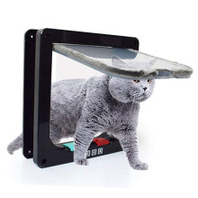 'Cat Flap / Pet Door with 4Way Locking, Adjustable Thick Windproof Flap Door for Glass Door and Window'