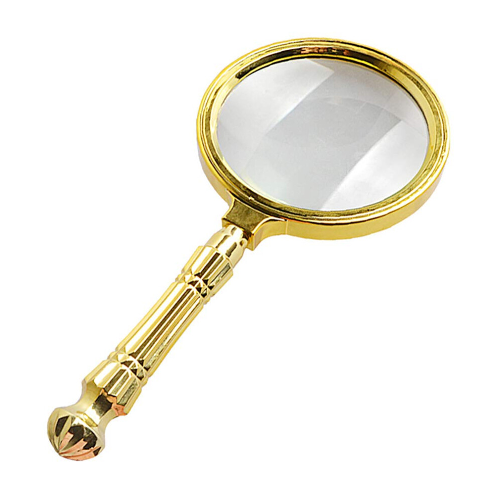 Handheld magnifier with 10x magnification, reading magnifier for seniors, portable metal magnifier, detachable handle