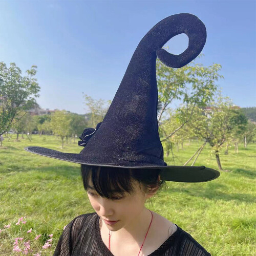 Καπέλο μάγισσας με ρυτίδες για το Halloween, Καπέλο μάγου εμπνευσμένο από vintage με 2