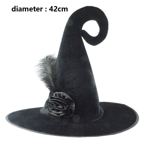 Καπέλο μάγισσας με ρυτίδες για το Halloween, Καπέλο μάγου εμπνευσμένο από vintage με 1