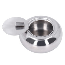 Portable Stainless Steel Windproof Ashtray, Outdoor Indoor Decorative Cigarette Holder, Anti-Fall Anti-Burn Design for Patio Home Office