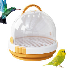 Bird Travel Carrier Transparent Ventilated Bird Backpack, Parrot Carrier Bag, Foldable Travel Cage, Portable Orange Bag