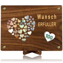 Wunscherfüller Geldgeschenk, Holz Hochzeitsgeschenk für Brautpaar Liebhaber Geburtstag, Geldgeschenk Verpackung Mit Grußkarten und Ständer
