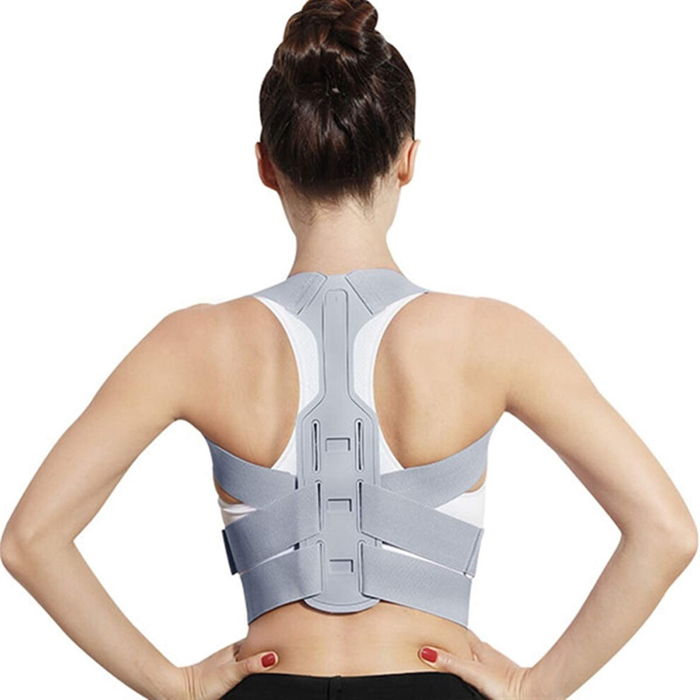 Gray Support Belt Adjustable Back Posture Corrector Small Clavicle Spine Shoulder Lumbar Posture Support