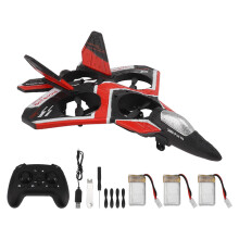 Fjernstyrt fly for barn og nybegynnere, skum RC-fly jetjager spinnende drone med kjølig lys tyngdekraftsfølende stuntrull 6-akset gyroflyging