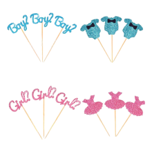12Stück Tortendeko Babyparty, Baby Cake Topper Gender Reveal Party Deko, Baby Shower Kuchendeko, Deko für Jungen Mädchen Baby Shower Geburtstag