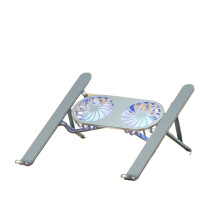 Laptop Cooling Pads Foldable Aluminium Laptop Stand, Dual Fan, Mute, Desktop Tablet Holder, Grey
