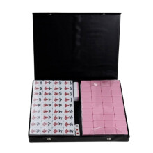 Chinese Mahjong Mahjong Set, MahJongg Tile Set for Travel, Portable, 144 Tiles, Mahjong Set, Mahjong with Storage Case Mah Jongg Set (Pink) 30mm Pink