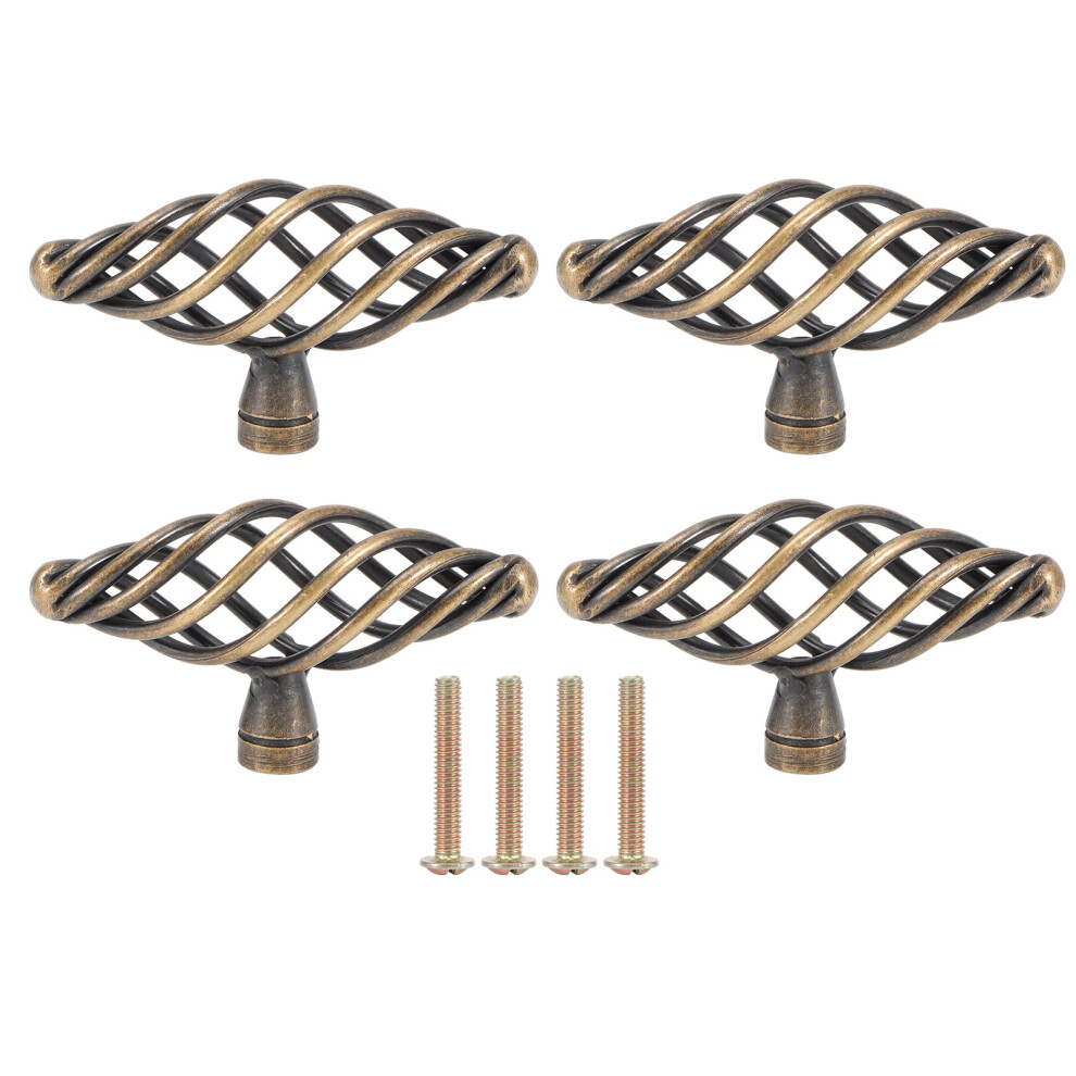 Birdcage Cabinet Hardware, European Style Antique Zinc Alloy Pulls For Cabinets Doors Wardrobes Drawers Furniture, Fade Resistant Finish, Easy Install 9554910065730