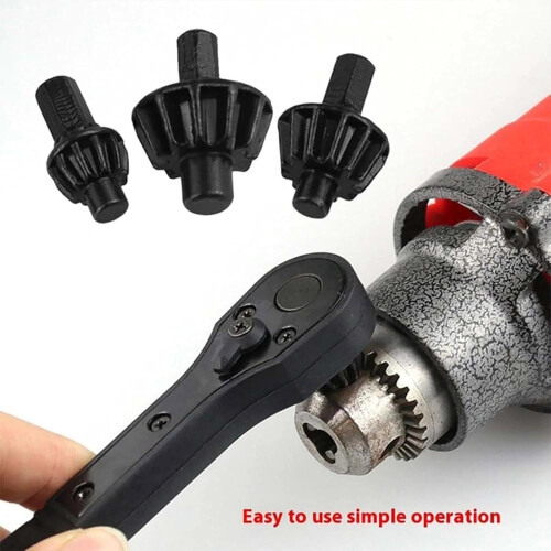 2 In 1 Drill Chuck Ratchet Spanner Universal Chuck Key Replacement Tool For Drill Compatible With Most Chucks 2