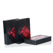 Durable Plastic Poker Cards, Red PVC Cards with Paper Box for Card Games