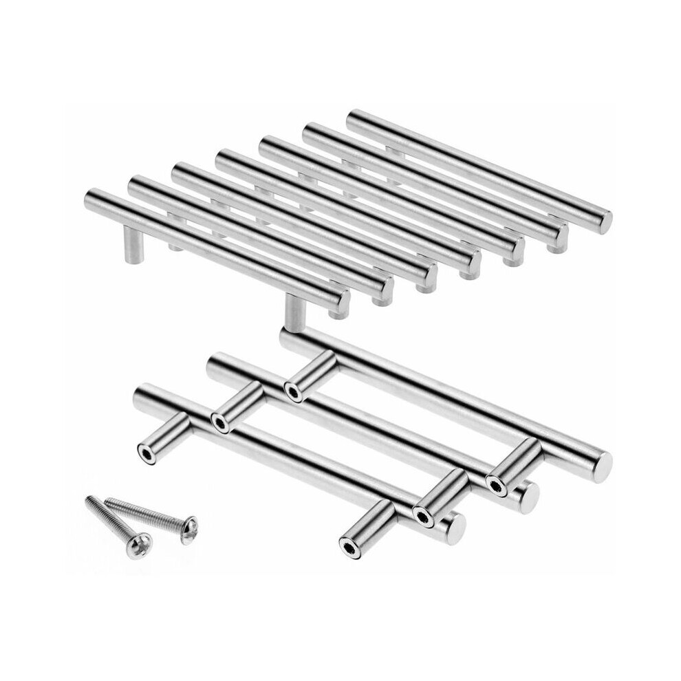 Stainless Steel Cabinet Hardware For Kitchen Renovation, Brushed Nickel Finished Hollow Construction Satin Nickel Cabinet Pulls, Euro Style Bar Handle 9554910068649