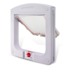 Cat Flap Dog Flap Pet Flap Manual 4 Closure Options for Cat and Dog Easy Assembly White
