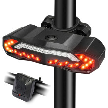 Automatiskt bromsljus med smart cykelbakljusteknik, blinkers och cykeltutafunktion, USB-uppladdningsbart bakljus med trådlös fjärrkontroll, 6