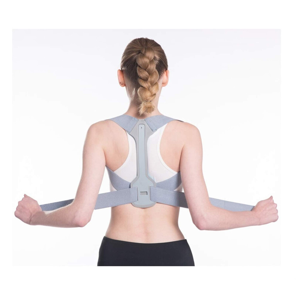 Gray Adjustable Posture Corrector Medium Unisex Orthopedic Back Belt For Clavicle Spine Support