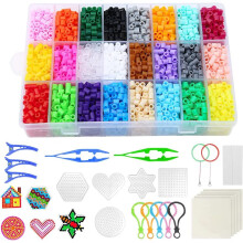 Juguete de arte y manualidades, cuentas de plástico mate multicolor, 6300 piezas, materiales seguros y no tóxicos para kit de fabricación de