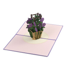 Felicitare cu design floral 3D, artă rafinată din hârtie cu plic inclus pentru ziua de naștere, aniversare, nuntă, felicitare de dragoste -