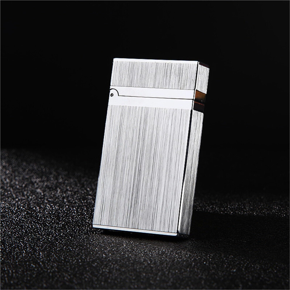 Silver Pure Copper Kerosene Lighter Vintage Trench Style Pianoclick Opencover Windproof Cigar Lighter Finish Gift