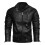 Men's Leather Jacket Motorcycle Retro Windproof Bomber Black 3XL 1